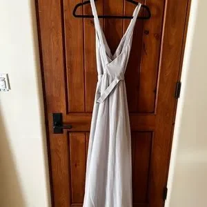 Vera Wang | Dresses | Vera Wang Low Chiffon Dress In Sterling | Poshmark